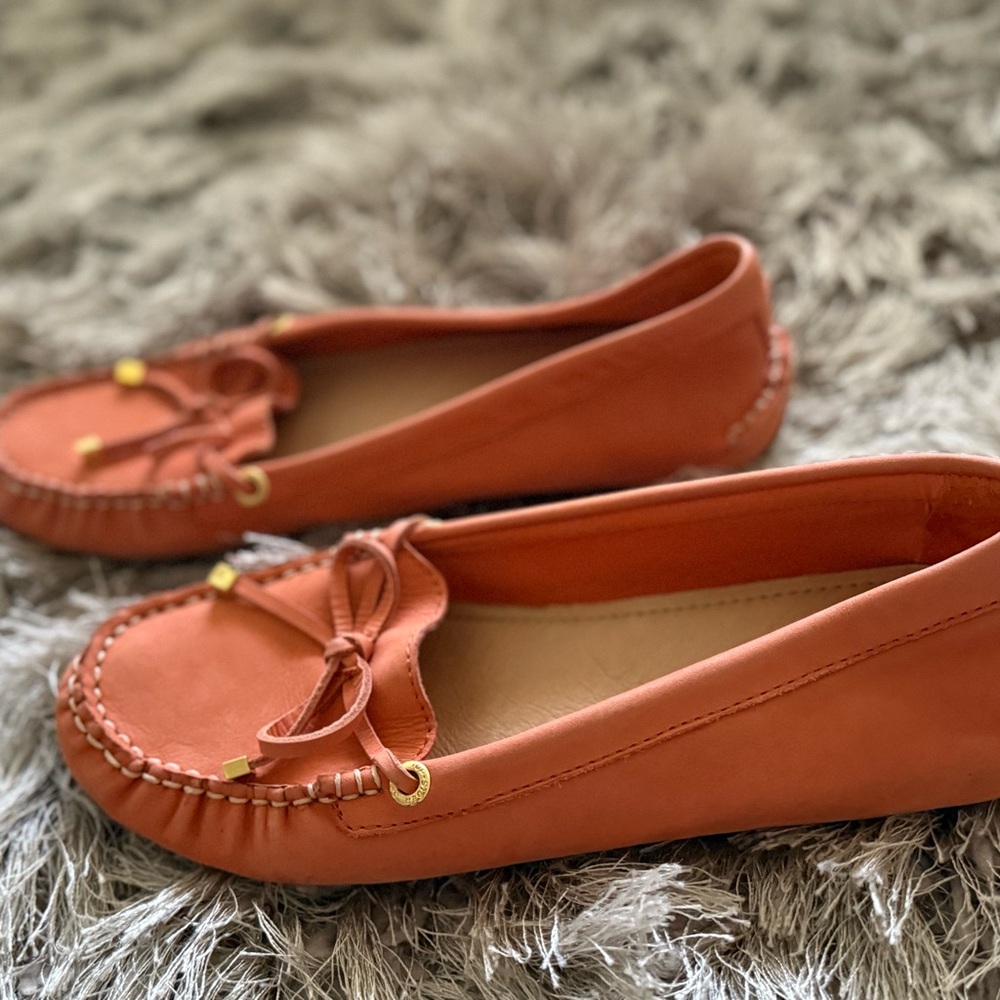 Sperry Orange Leather Moccasin Loafers - Picture 6 of 6